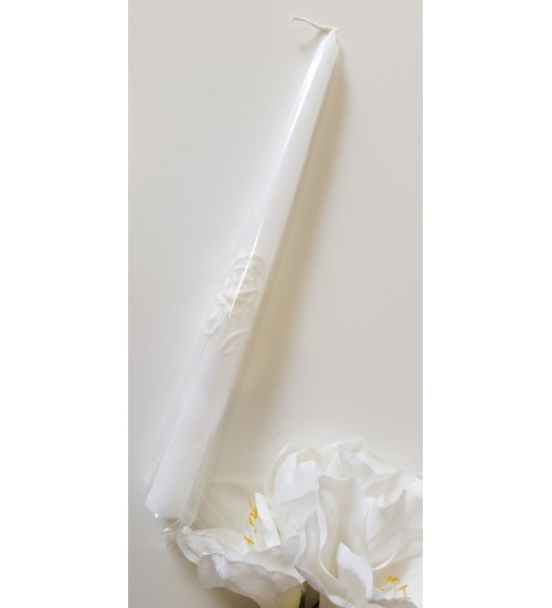 Krikšto žvakė 30 cm. Spalva balta ( rožytė )